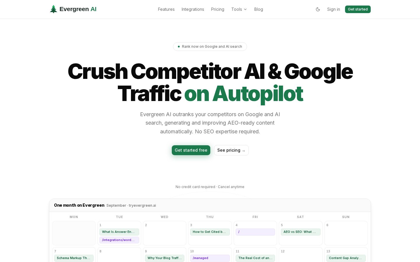 Evergreen AI Homepage