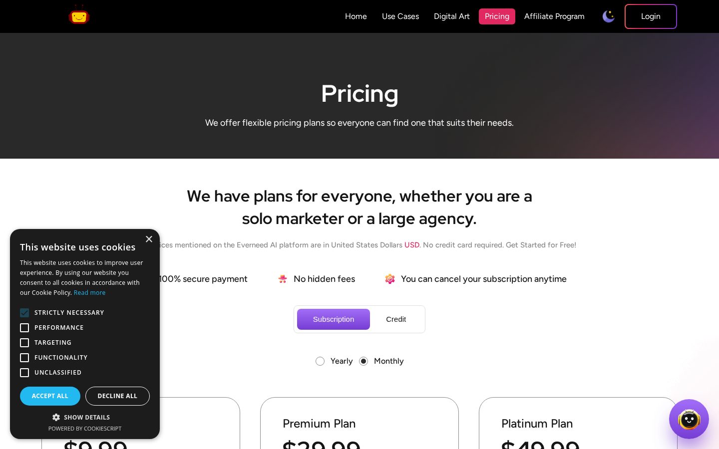 Everneed AI Pricing
