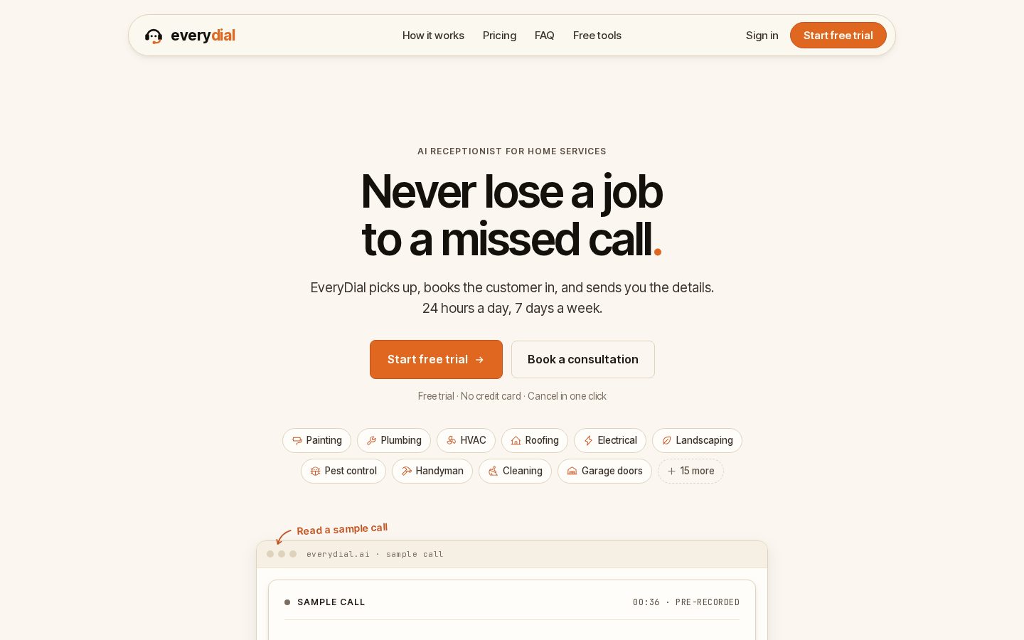 EveryDial Homepage