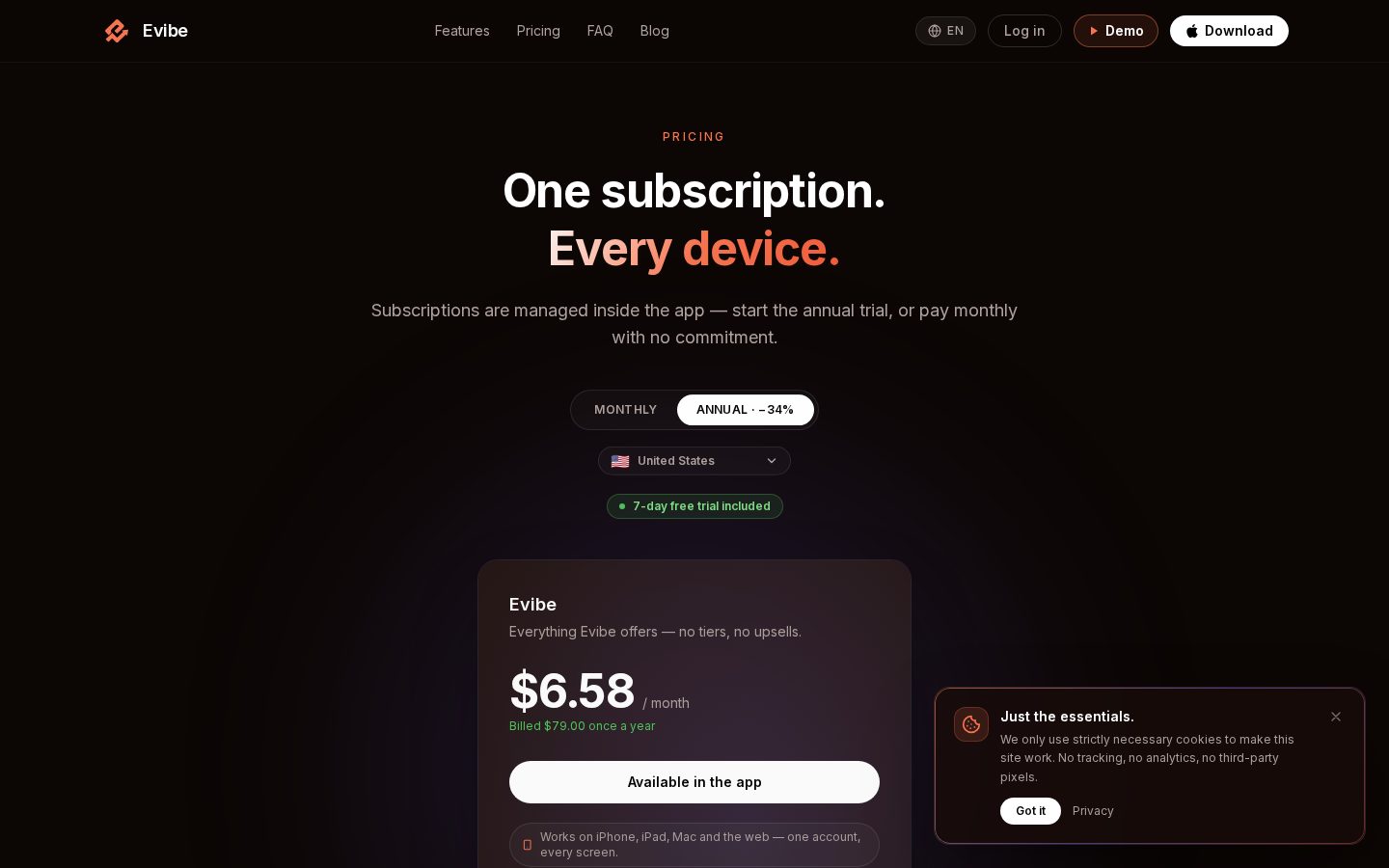 Evibe Pricing