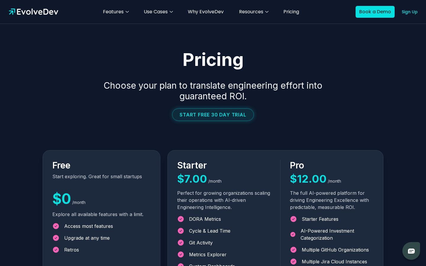 EvolveDev Pricing