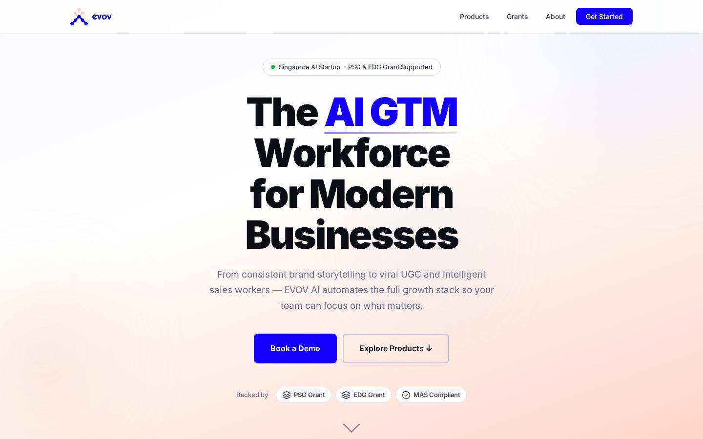 EVOV AI Homepage