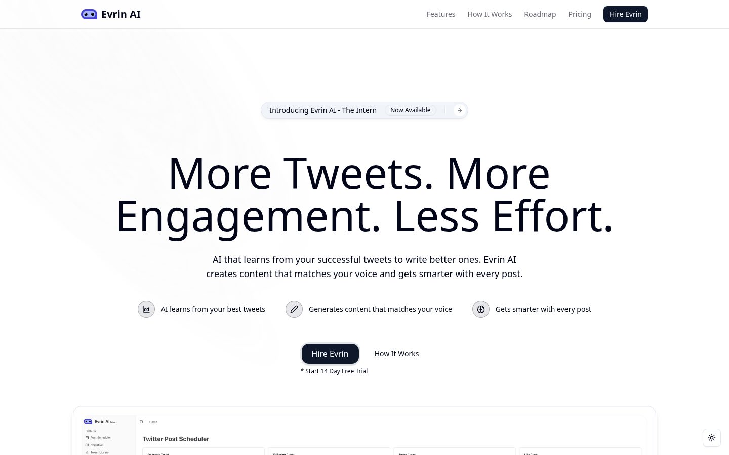 Evrin AI Homepage