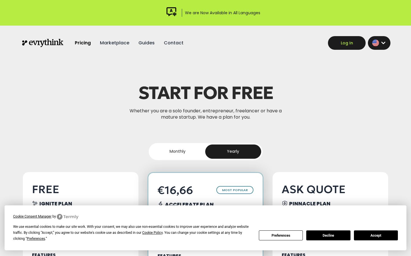 Evrythink Pricing