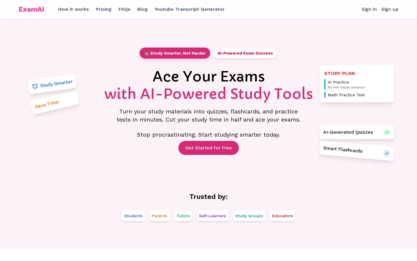 ExamAI Homepage