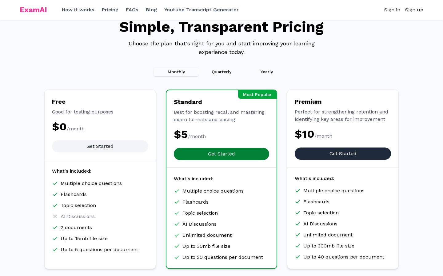 ExamAI Pricing