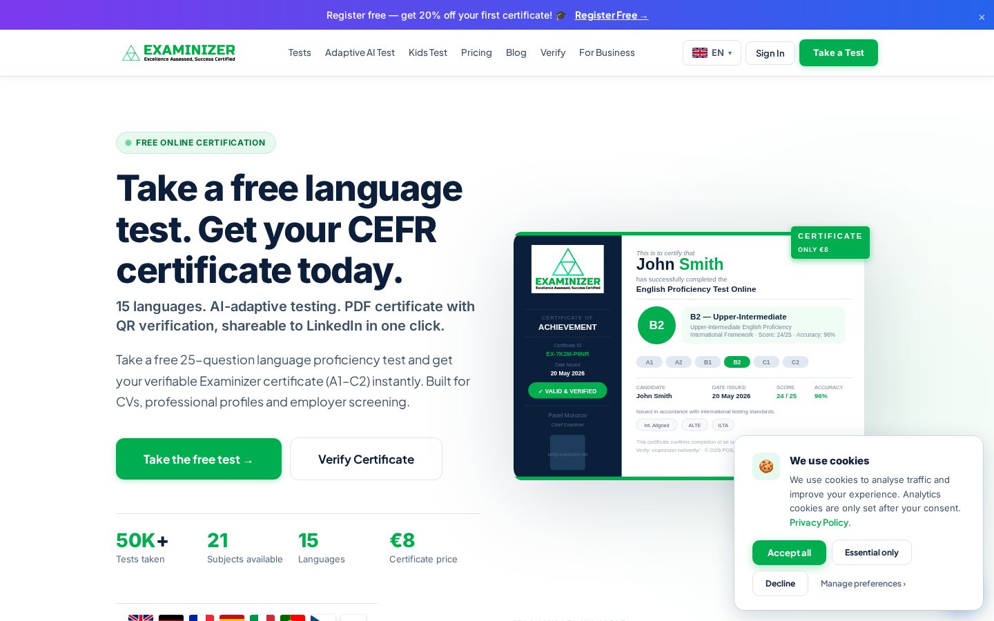 Examinizer Homepage