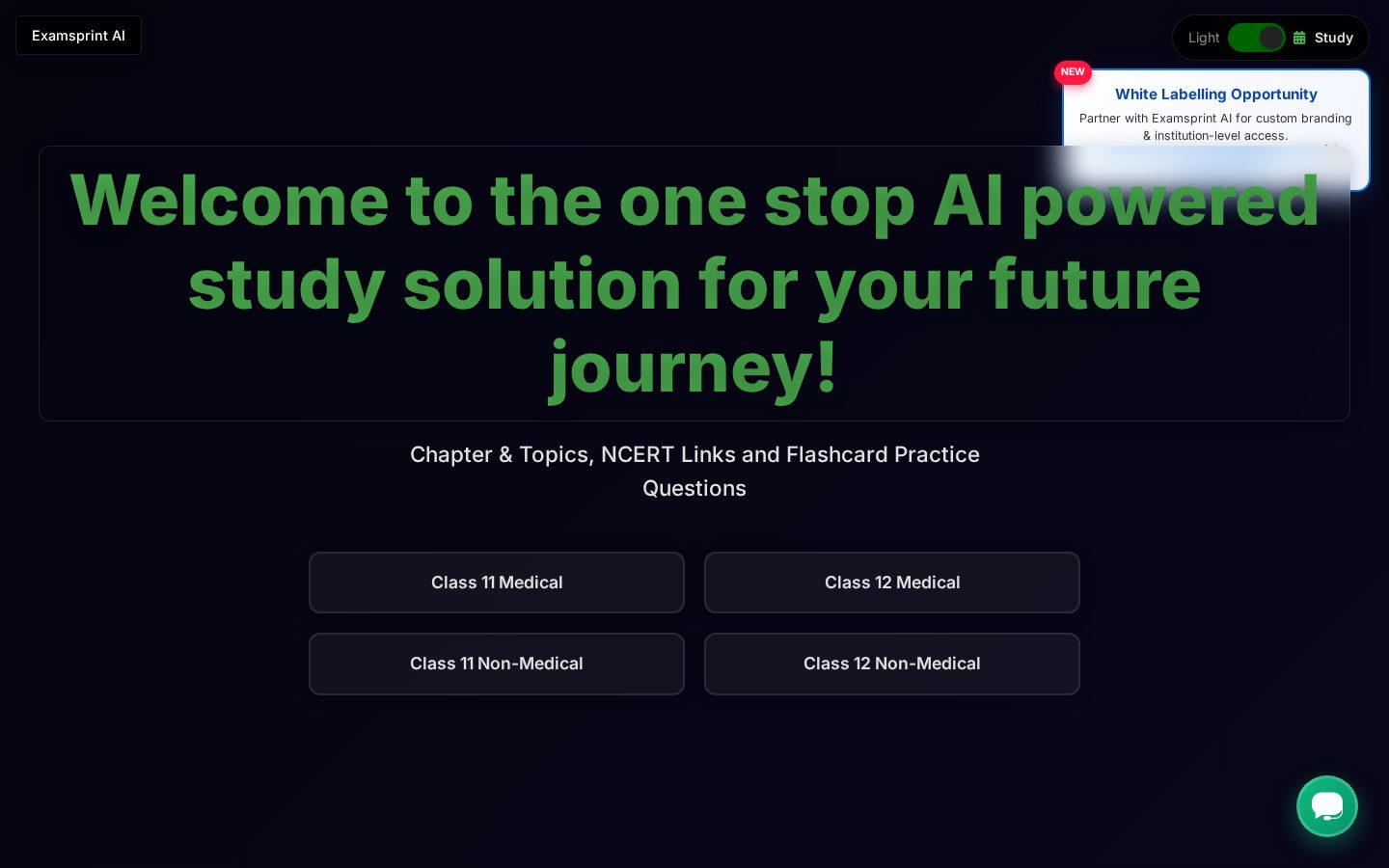 Examsprint AI Homepage
