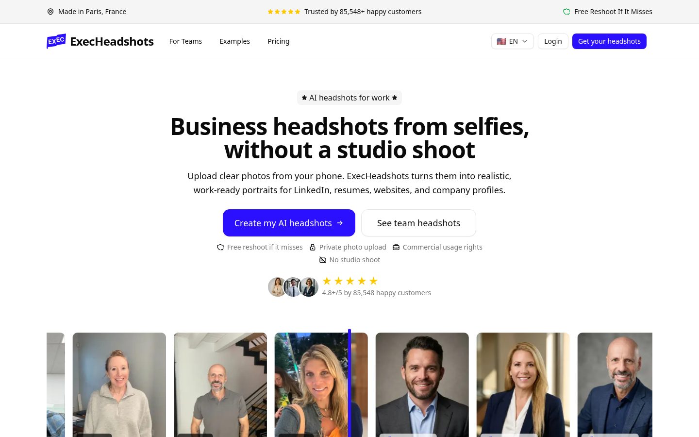 ExecHeadshots Homepage
