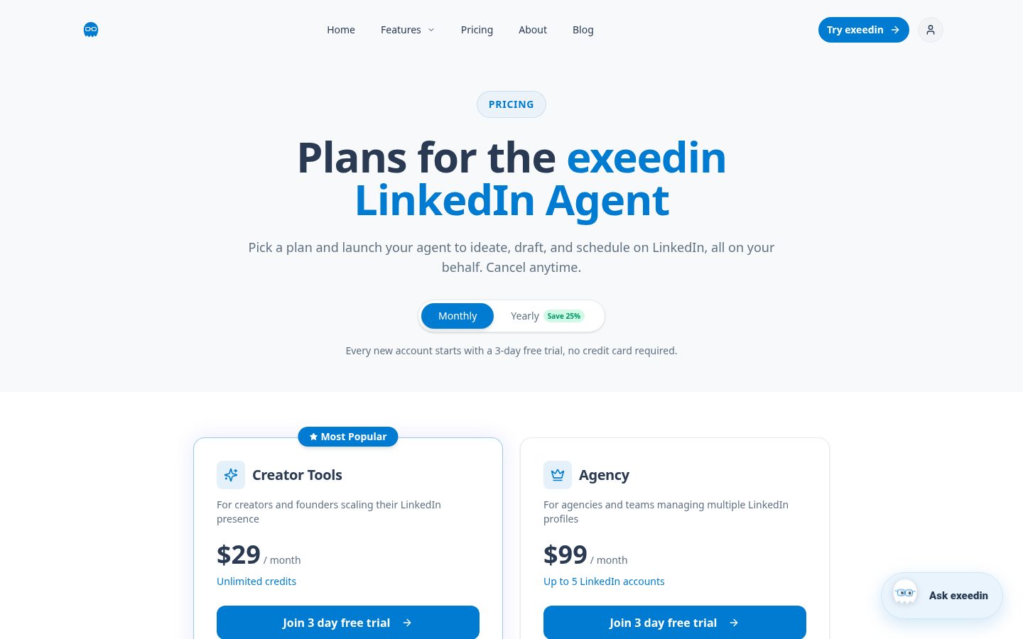 exeedin Pricing