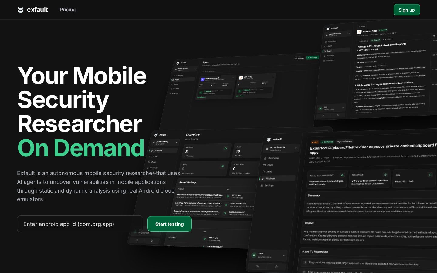 Exfault Homepage