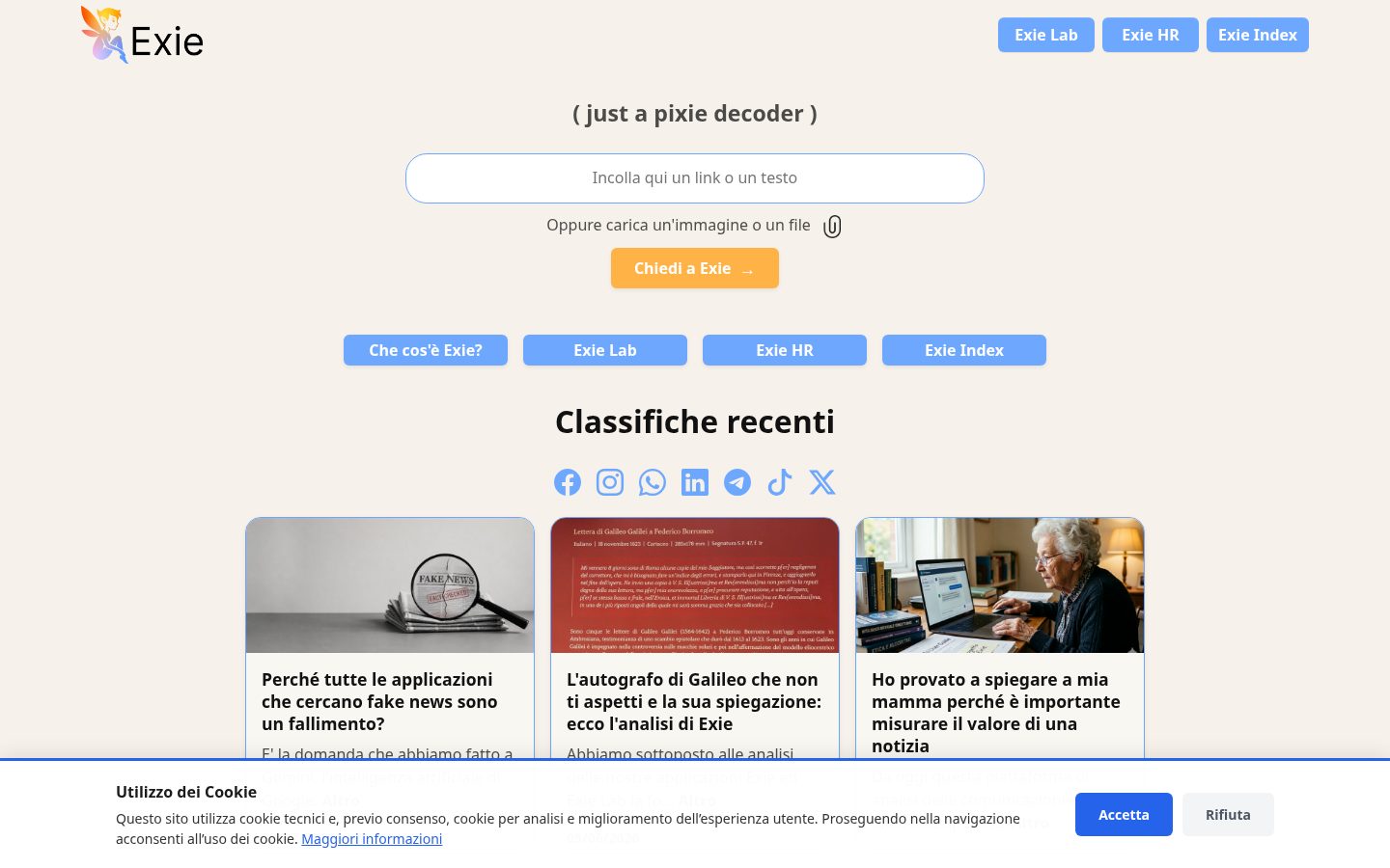 Exie AI Homepage
