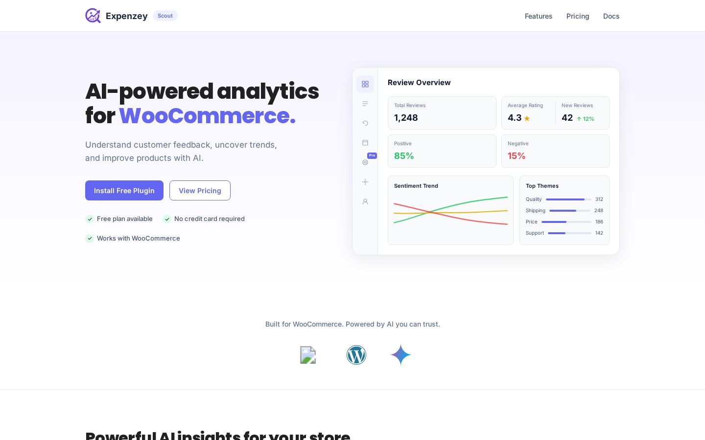 Expenzey Scout Homepage