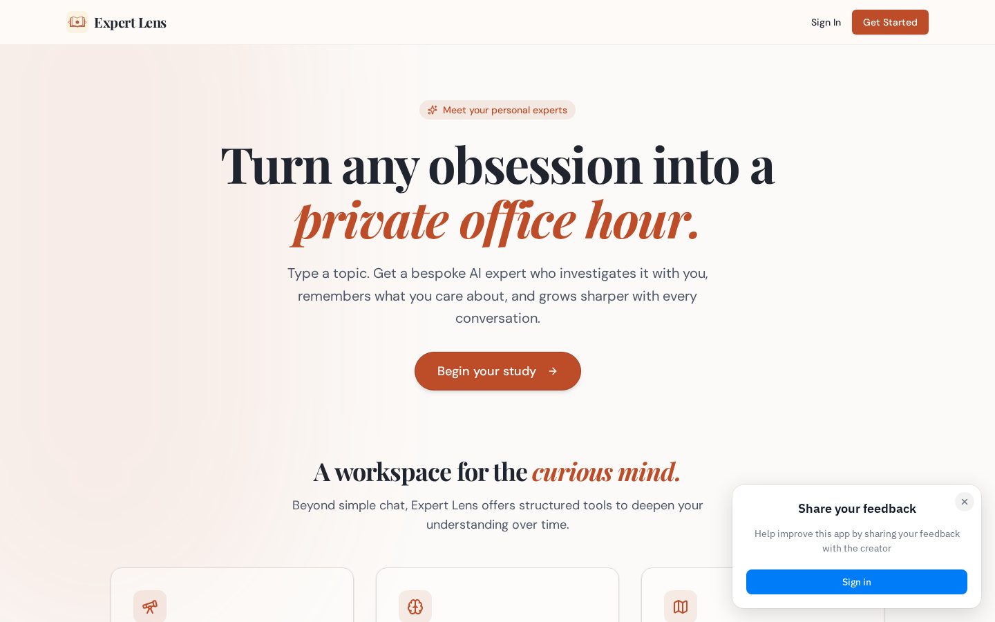 Expert Lens Homepage