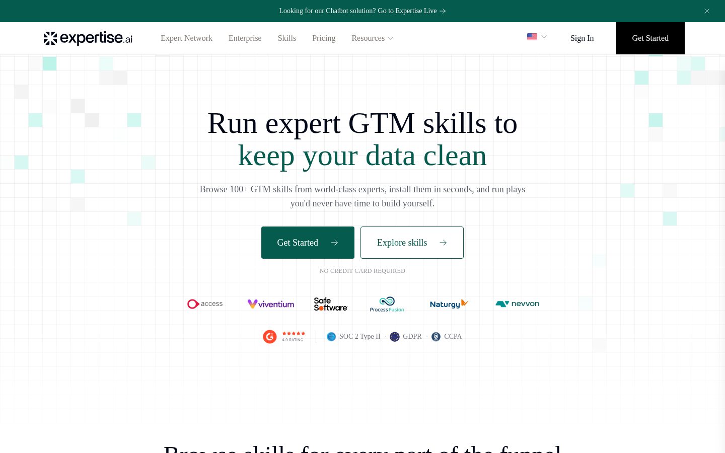 Expertise Booking Homepage