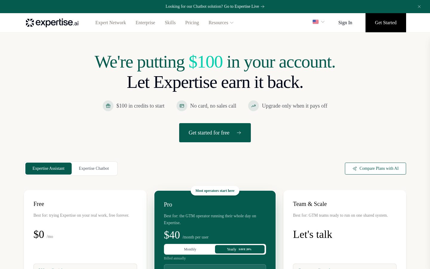 Expertise Booking Pricing