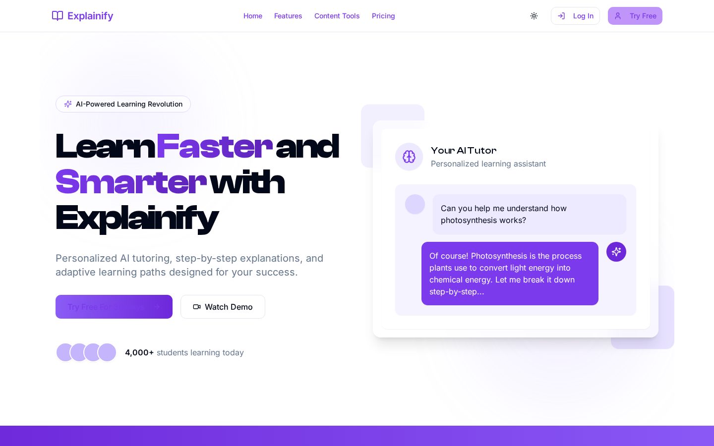 Explainify Homepage