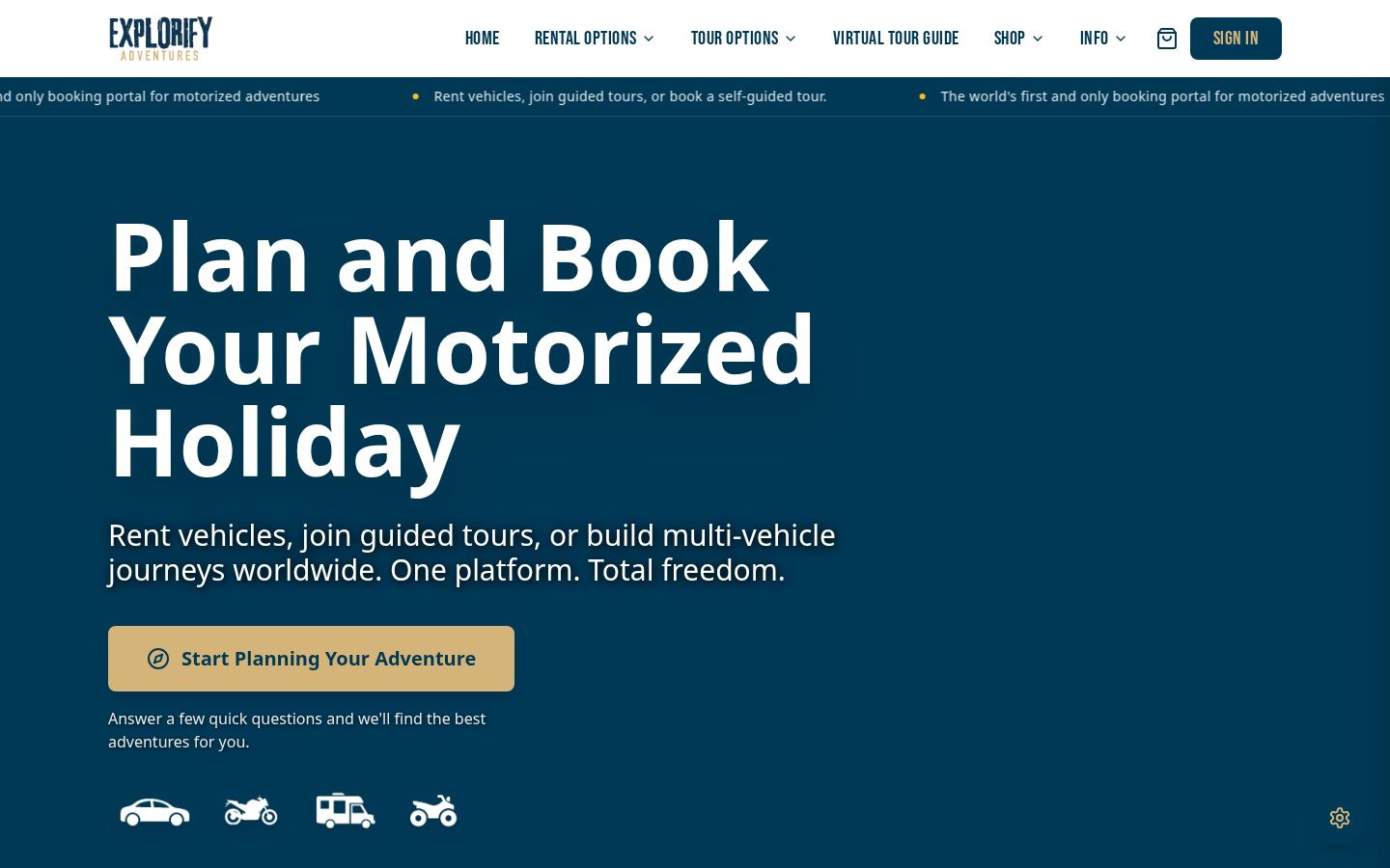 Explorify Homepage