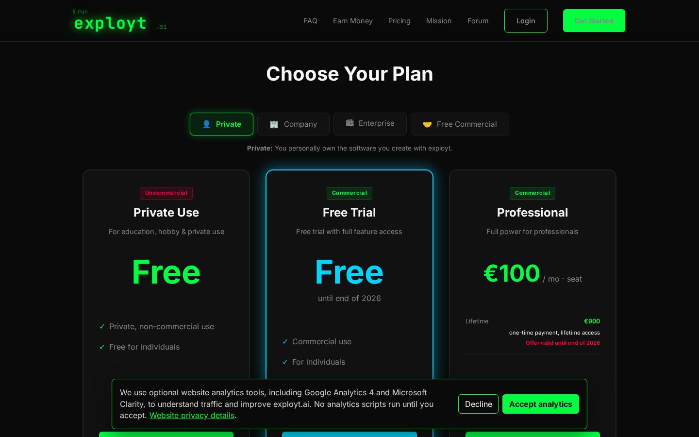 exployt Pricing