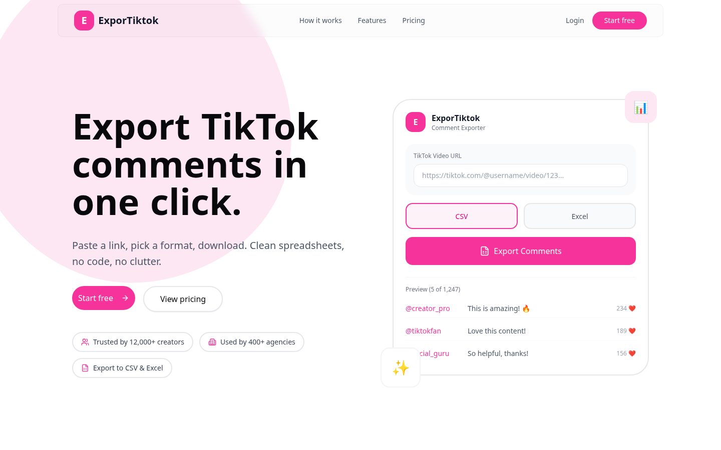 ExporTiktok Homepage