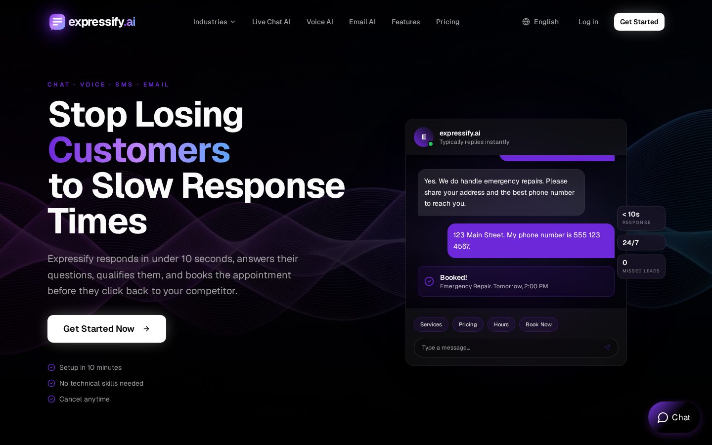 Expressify Homepage