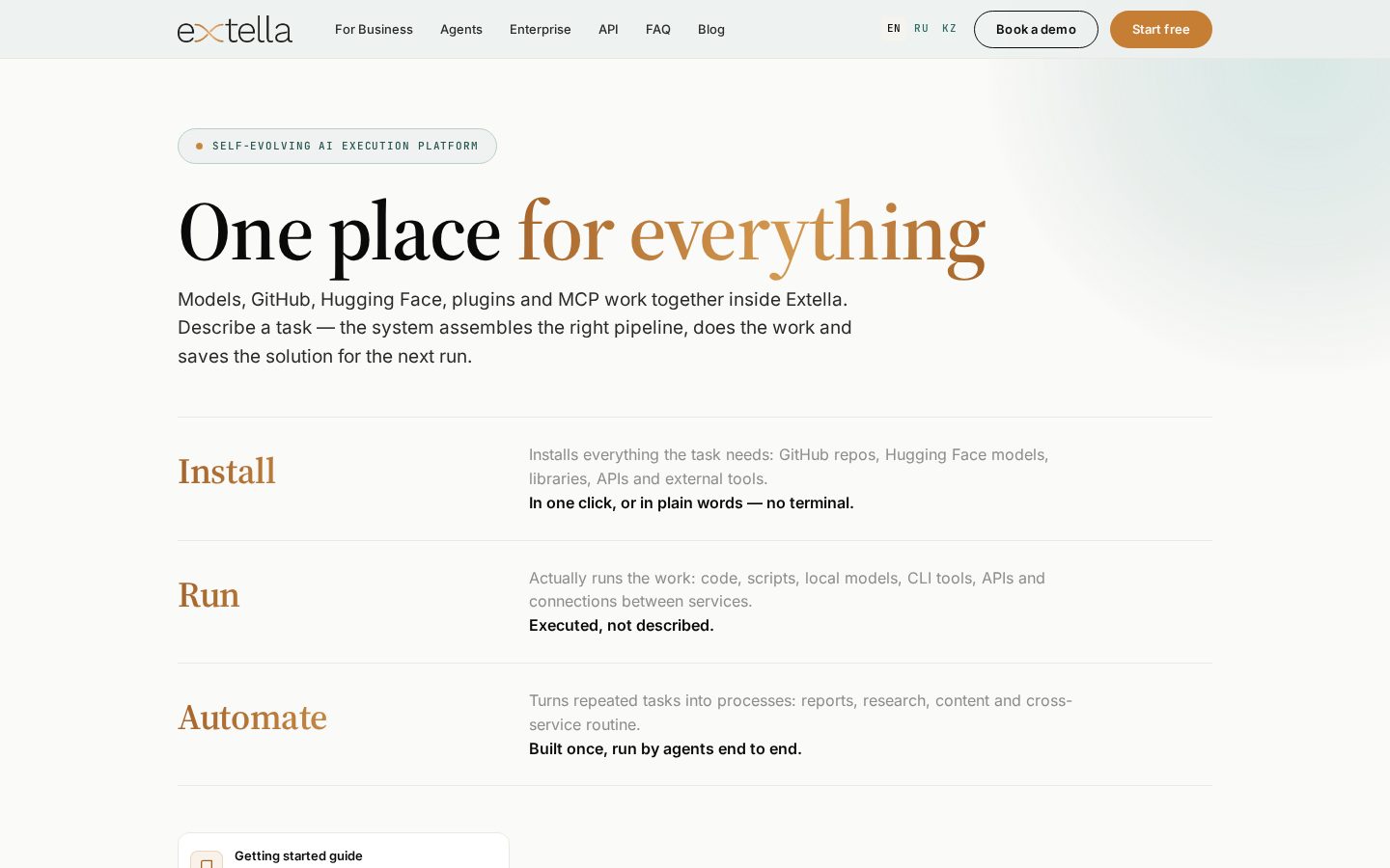 Extella.AI Homepage