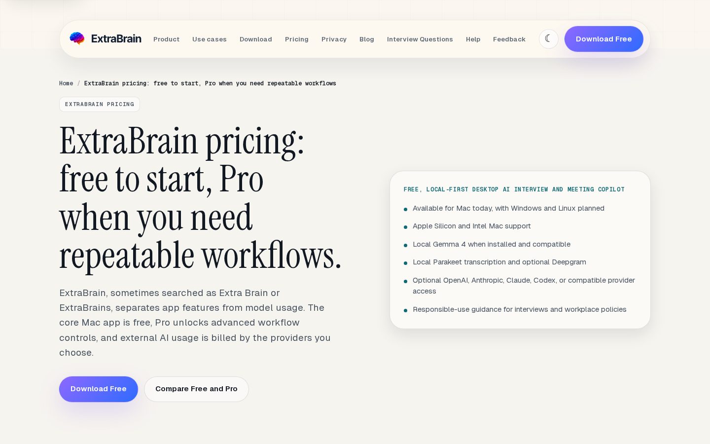 ExtraBrain Pricing