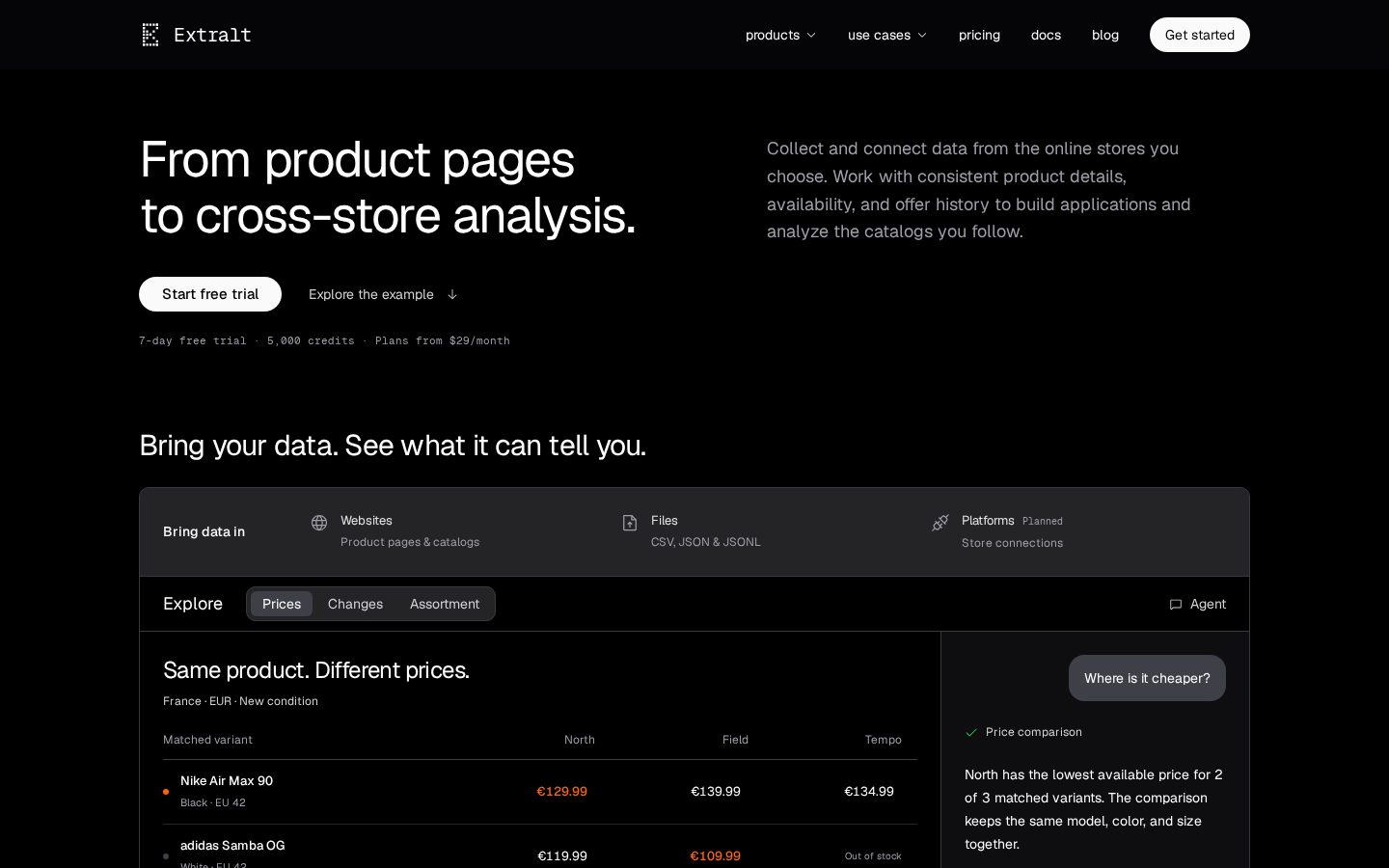 Extralt Homepage