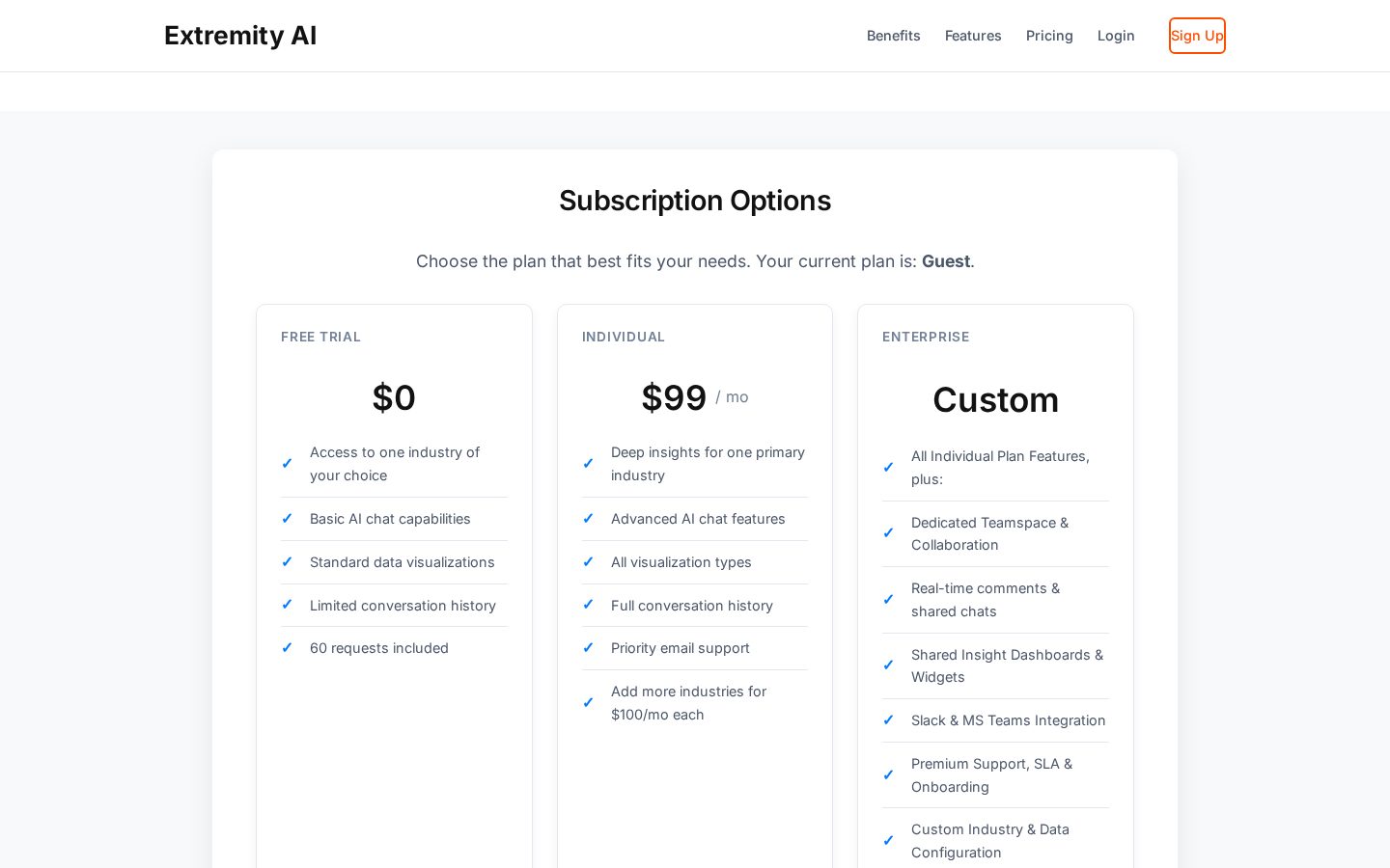 Extremity AI Pricing