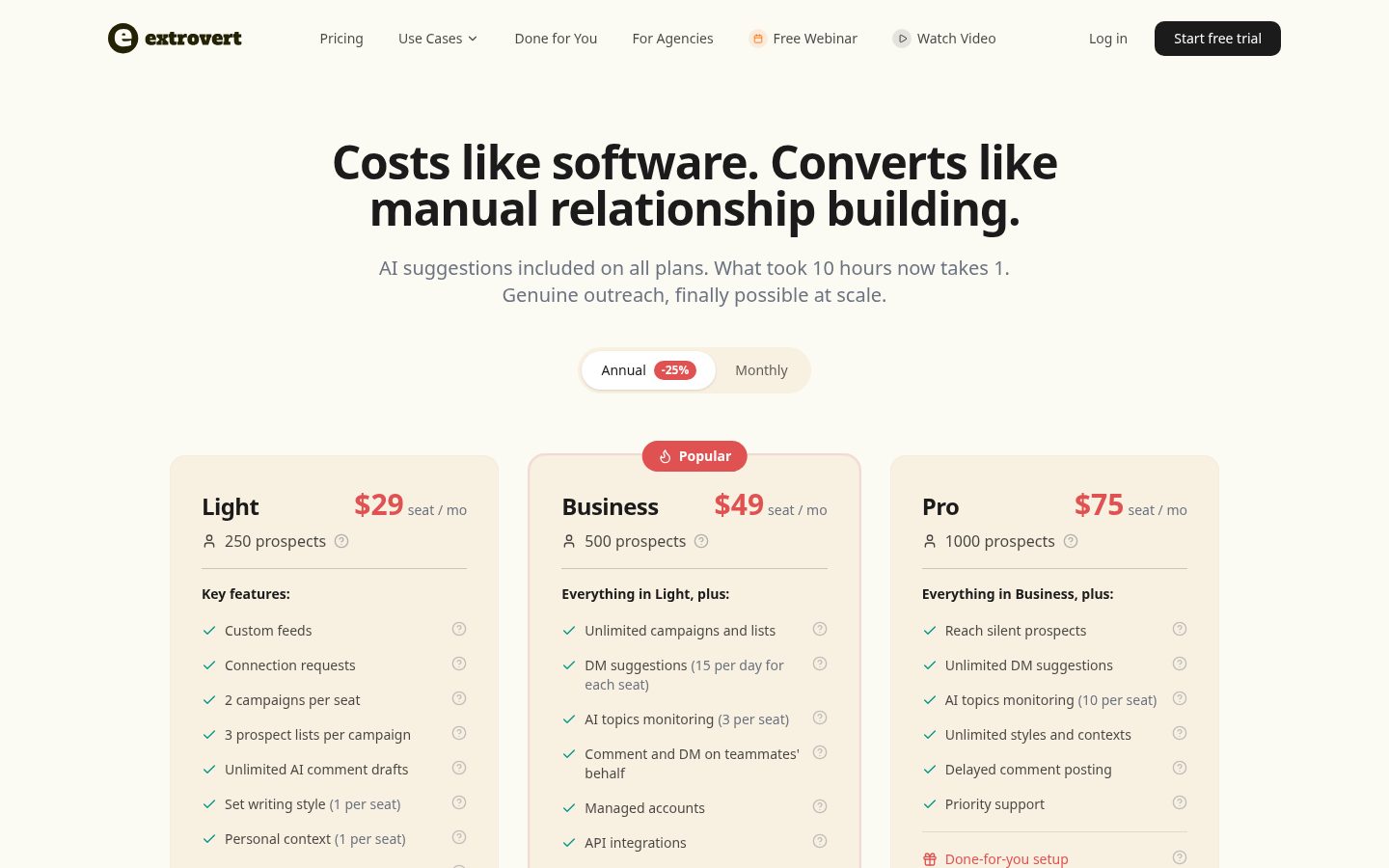 Extrovert Pricing