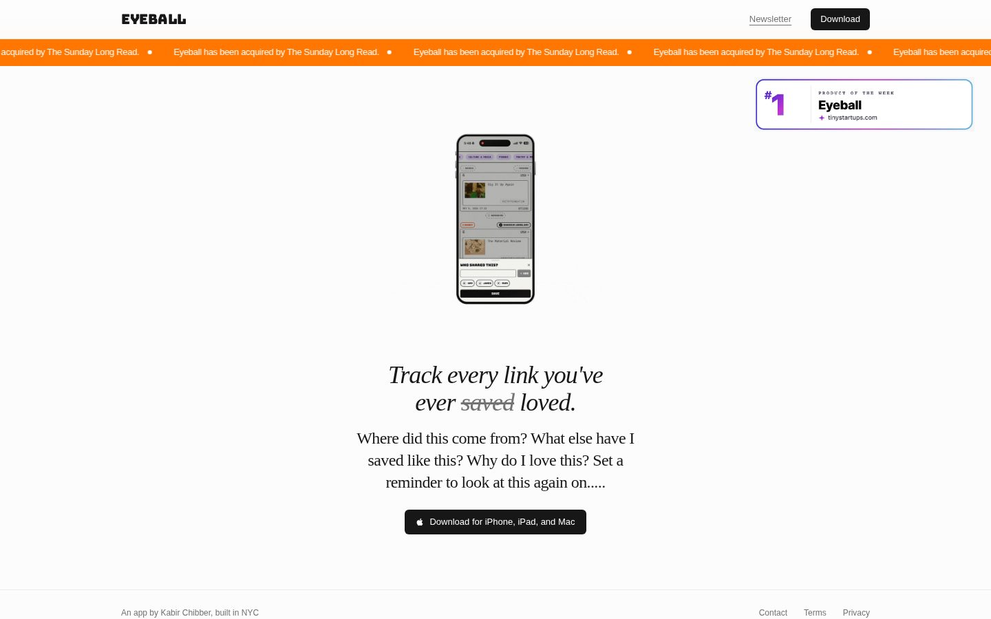 Eyeball - AI Bookmarking Homepage