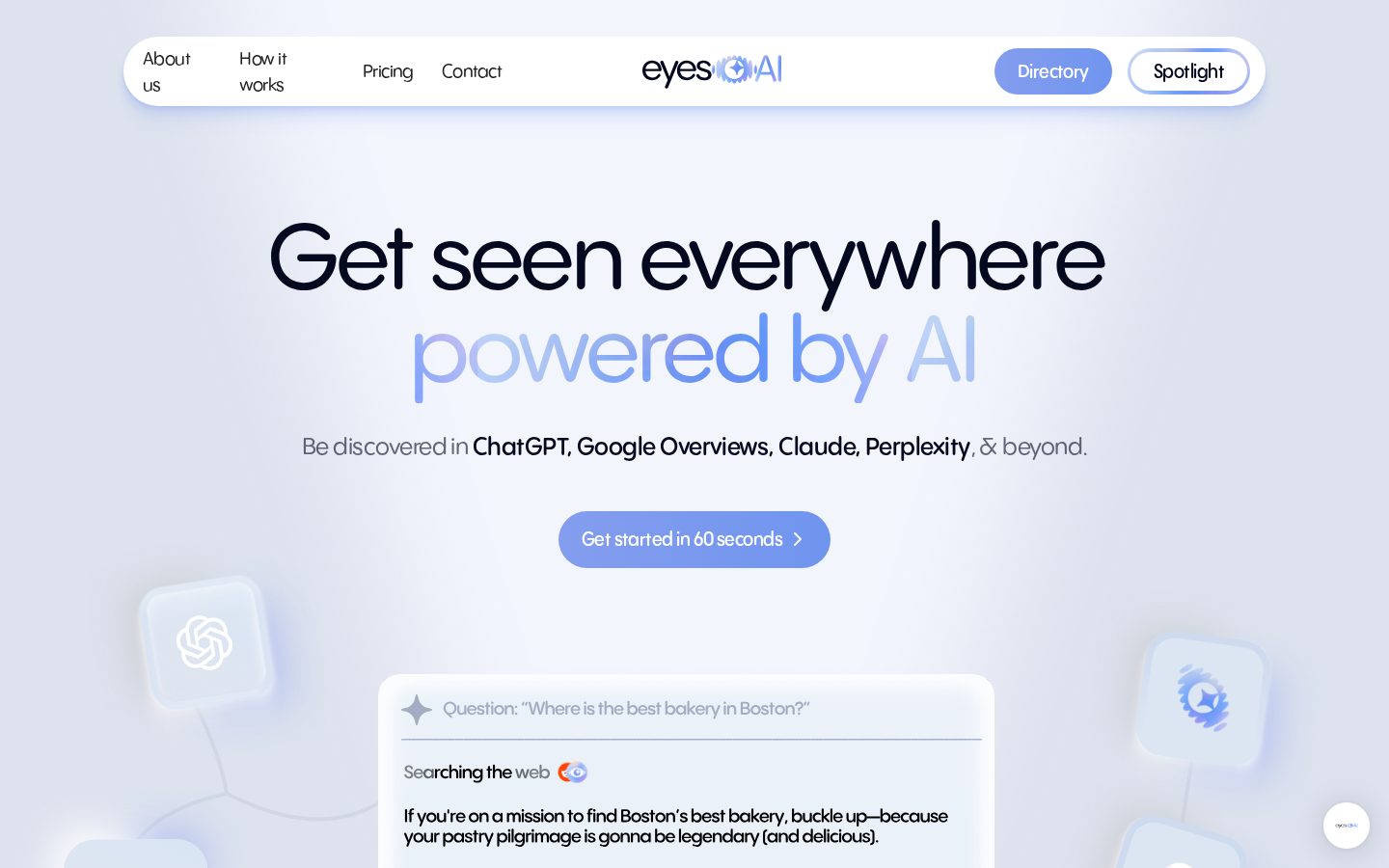Eyes AI Homepage
