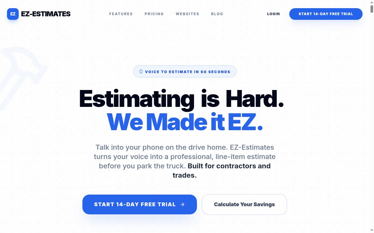 EZ-Estimates Homepage