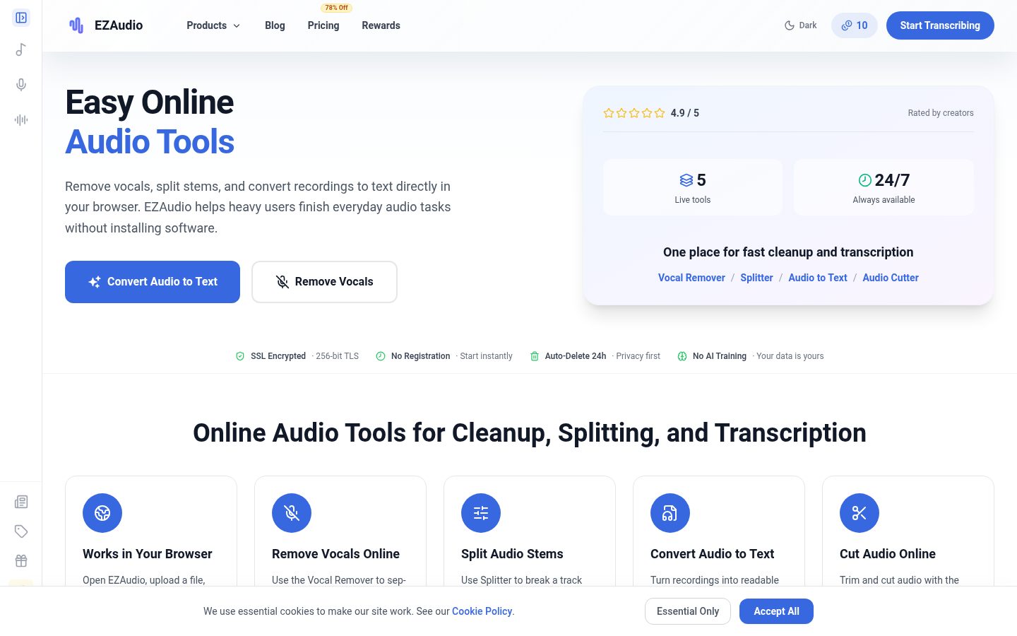 EZAudio Homepage