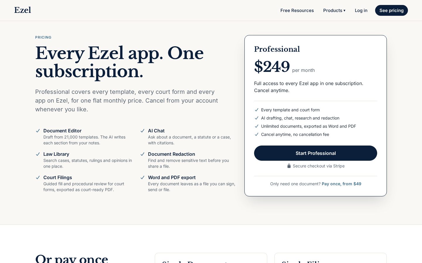 Ezel Pricing