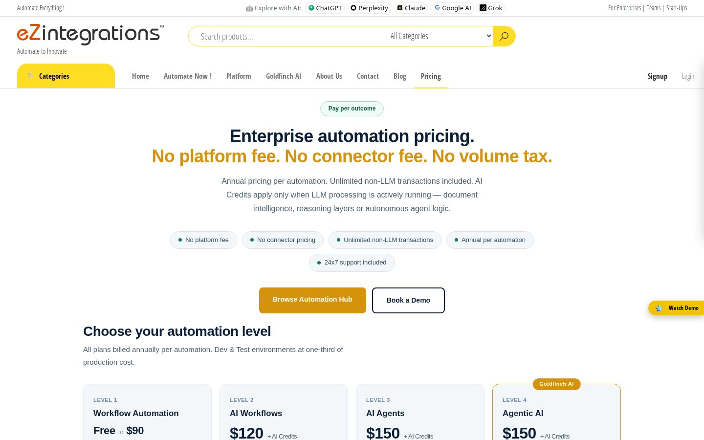 eZintegrations.ai Pricing