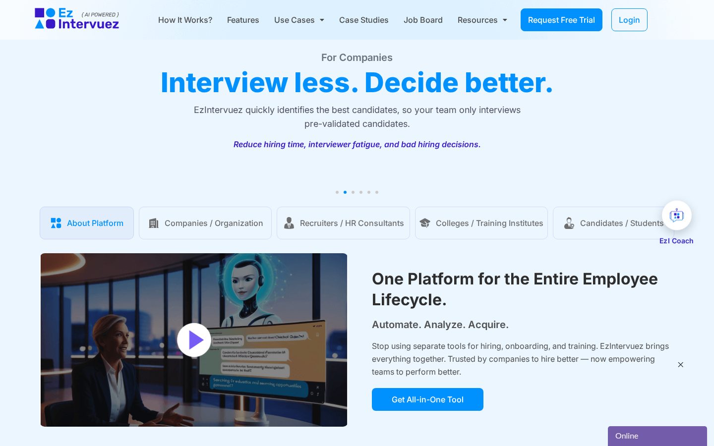 EzIntervuez Homepage