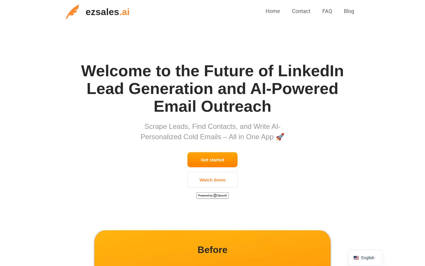 Ezsales AI Homepage