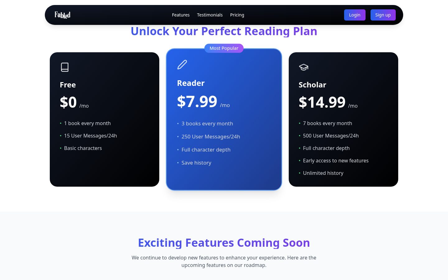 Fabled AI Pricing