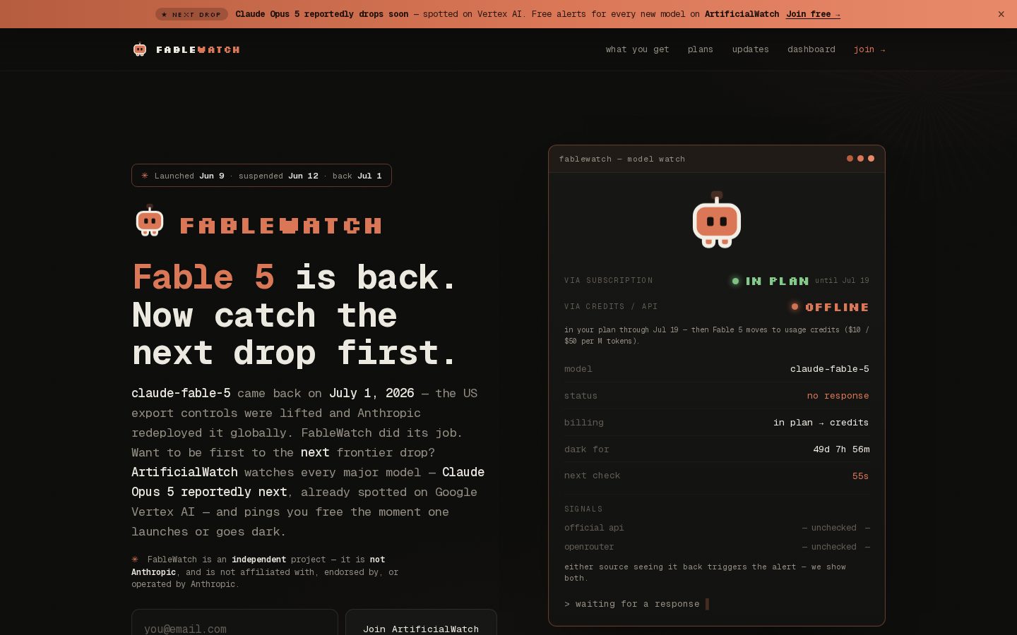 FableWatch Homepage