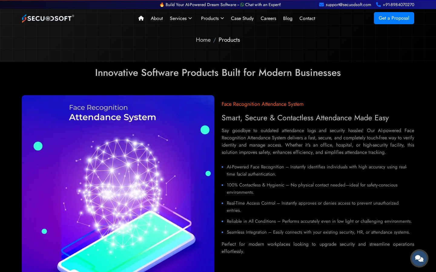Face Recognition Attendance System Homepage