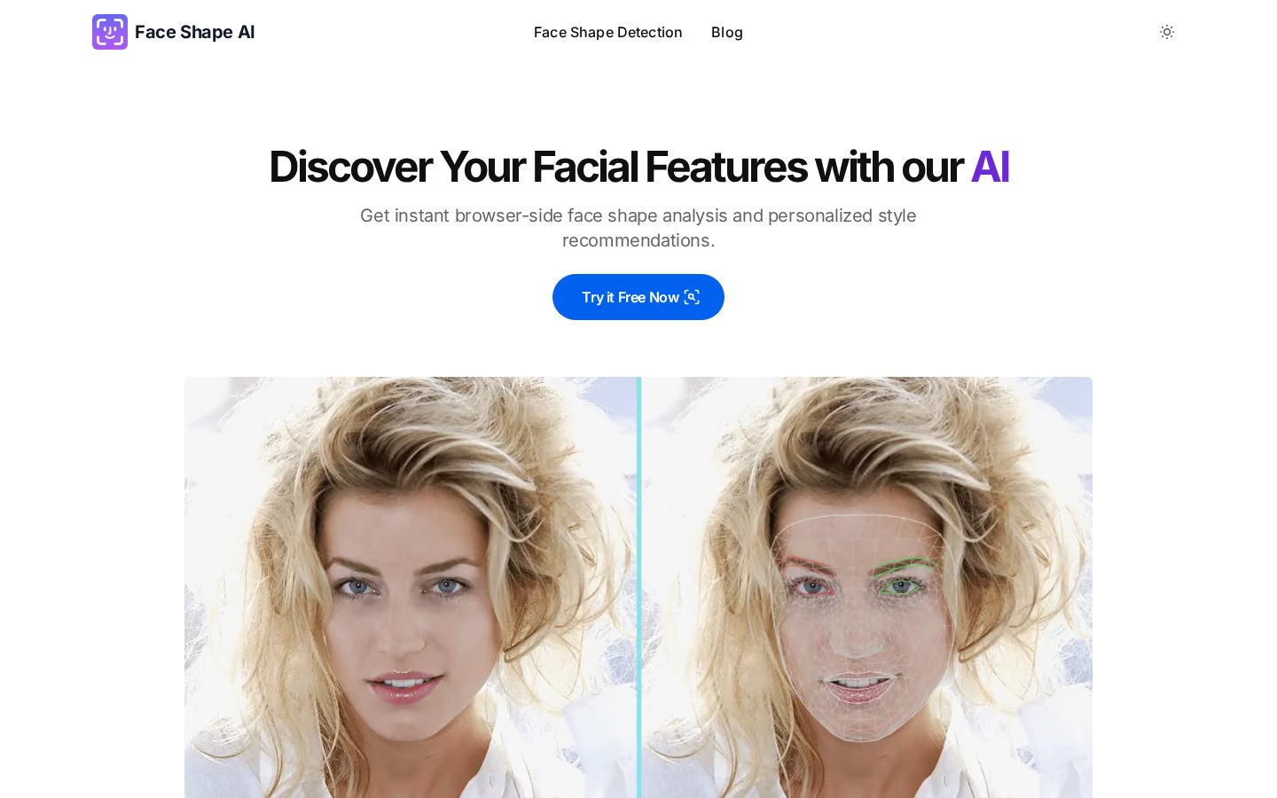Face Shape AI Homepage