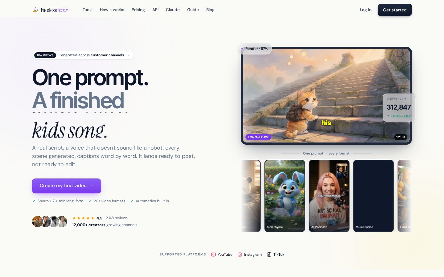 FacelessGenie Homepage