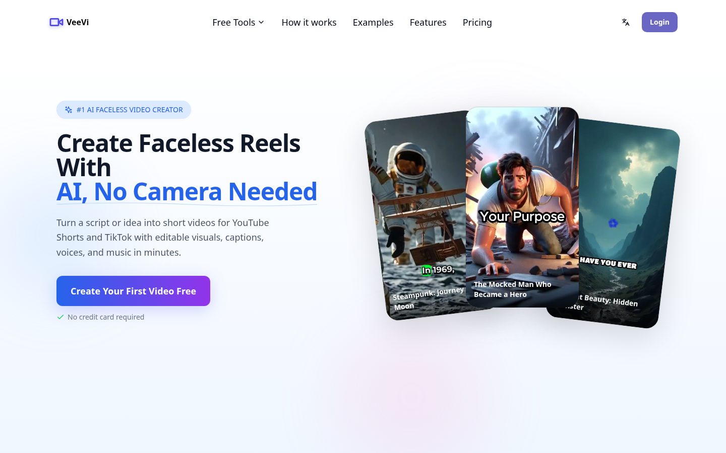 FacelessVideos Homepage