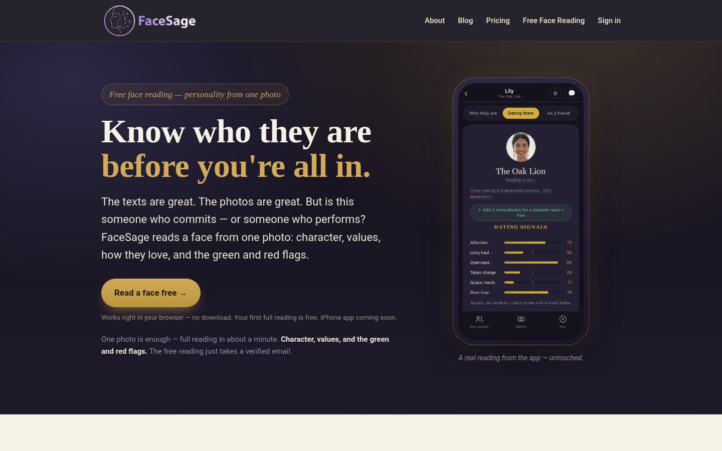 FaceSage Homepage