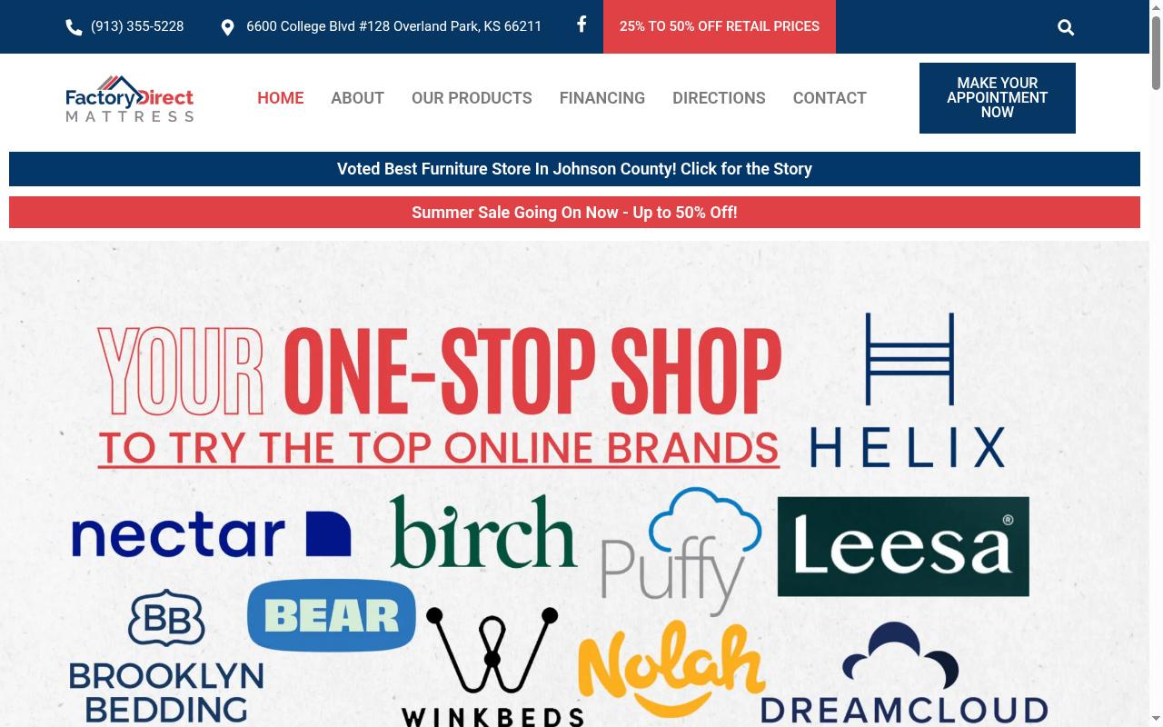 Factory Direct Mattress of OP Homepage