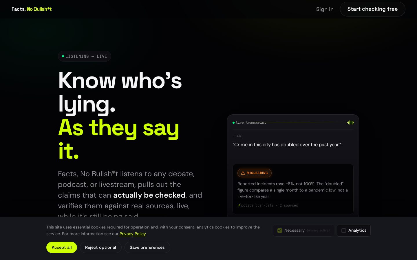 Facts...No Bullsh*t Homepage