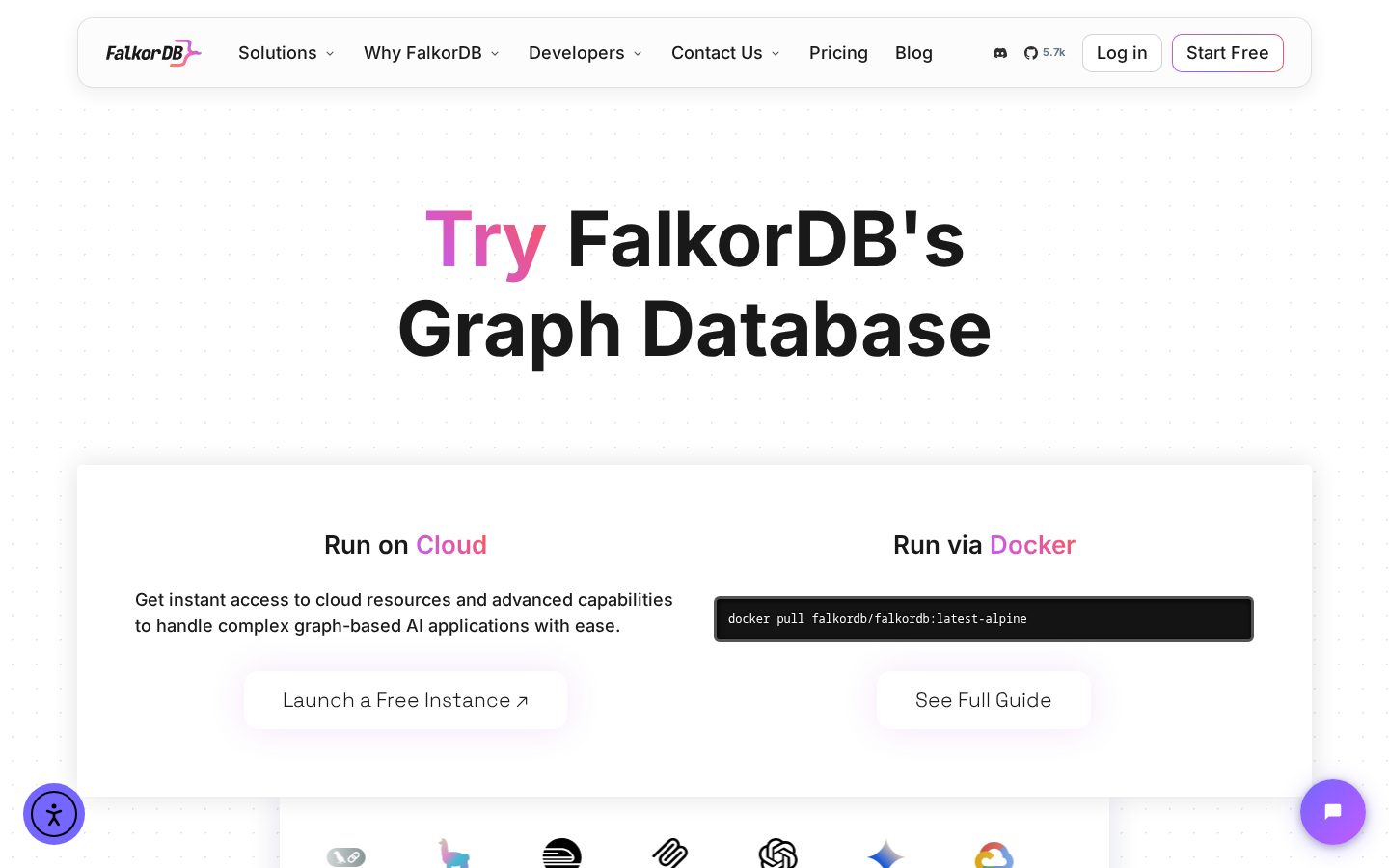 FalkorDB Knowledge Graph DBMS Homepage