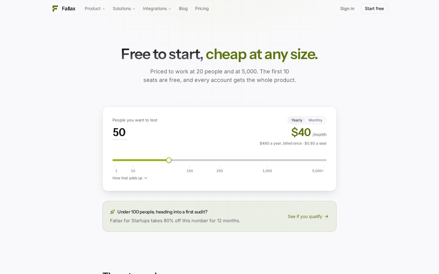 Fallax Pricing