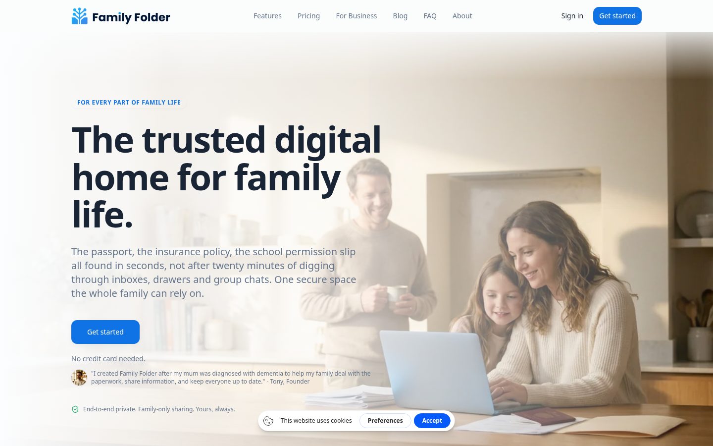 Family Folder Homepage